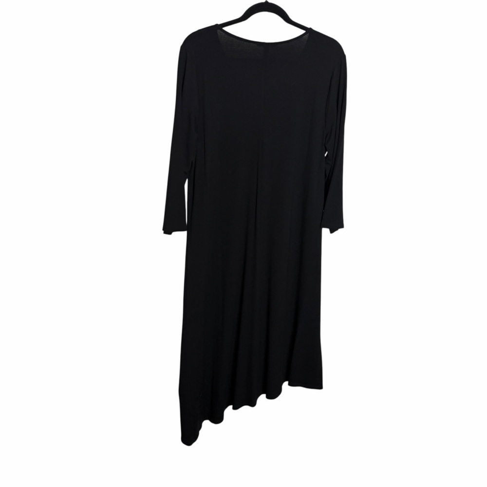 Eileen Fisher Black Vneck Asymmetrical‎ Dress - Picture 5 of 5